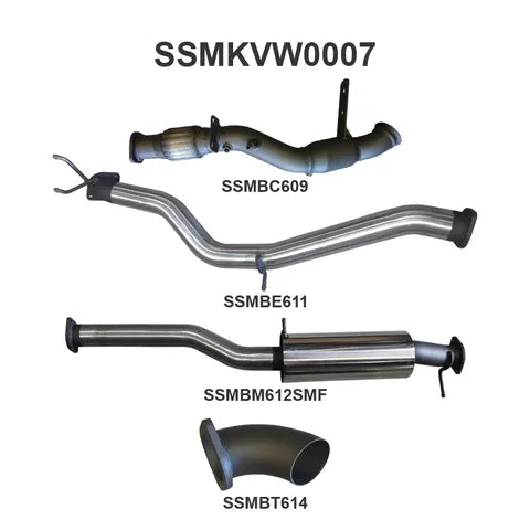 VOLKSWAGEN AMAROK 2.0L Bi TURBO 3" STAINLESS EXHAUST SYSTEM