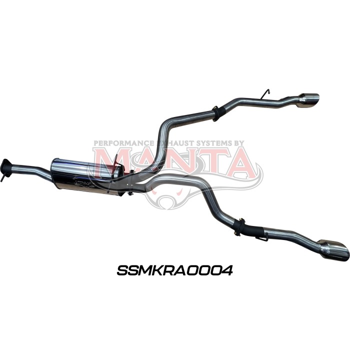 DT RAM1500 5.7L V8 3IN SINGLE INTO TWIN, FACTORY CAT BACK EXHAUST, WITH 5IN CHROME TIPS