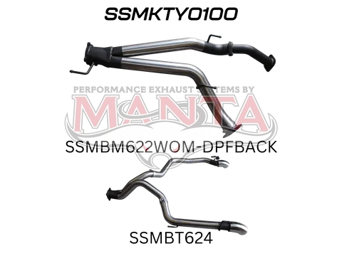 TOYOTA LANDCRUISER VDJ200 SERIES 3 INCH DPF BACK STAINLESS EXHAUST TWIN 3 INCH TAILPIPE