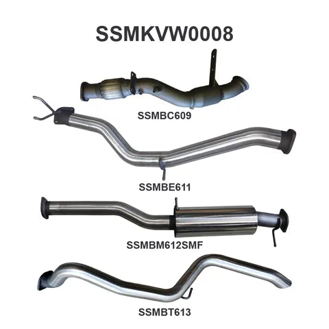 VOLKSWAGEN AMAROK 2.0L Bi TURBO 3" STAINLESS EXHAUST SYSTEM