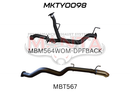 TOYOTA VDJ200 SERIES 4.5L DIESEL DPF BACK EXHAUST 2.5IN TWIN INTO SINGLE 3" DPF BACK, WITH 4" TIP