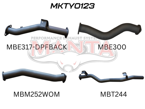 TOYOTA VDJ79 2016 ON SINGLE/DUAL CAB WITH DPF EXHAUST SYSTEM