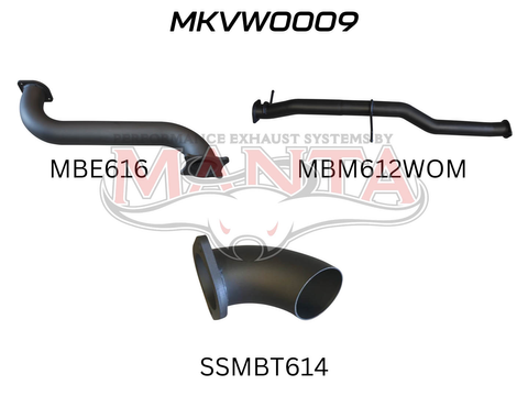 VW AMAROK V6 DIESEL 3" DPF BACK EXHAUST SYSTEM