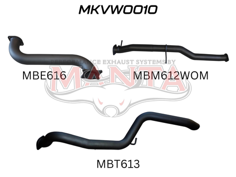 VW AMAROK V6 DIESEL 3" DPF BACK EXHAUST SYSTEM