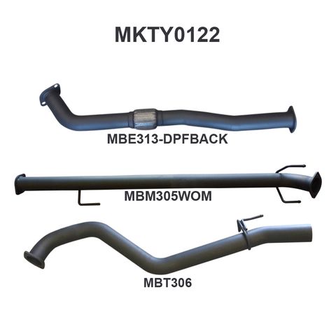 TOYOTA HILUX N80 GUN126R 2.8L D4D 3" DPF BACK EXHAUST