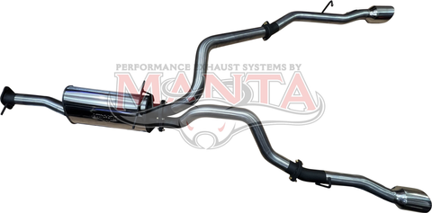 DT RAM1500 5.7L V8 3IN SINGLE INTO TWIN, FACTORY CAT BACK EXHAUST, WITH 5IN CHROME TIPS